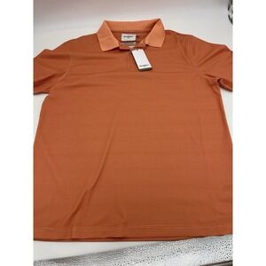 Goodfellow Polo Shirt Mens L Orange Striped Short Sleeve NWT